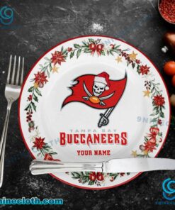 Tampa Bay Buccaneers Christmas Personalized Ceramic Plate H1YRV3c