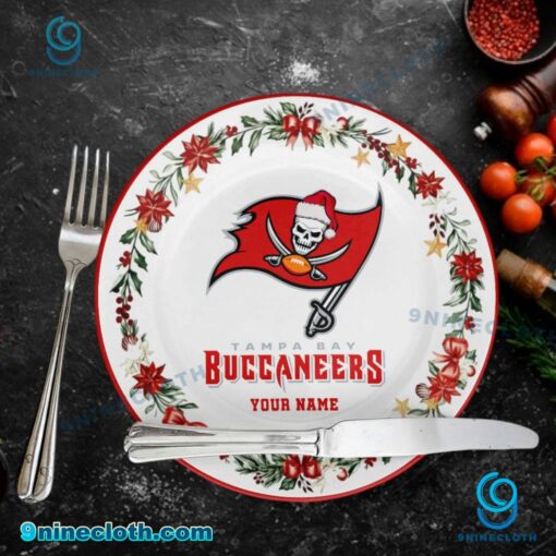 Tampa Bay Buccaneers Christmas Personalized Ceramic Plate H1YRV3c