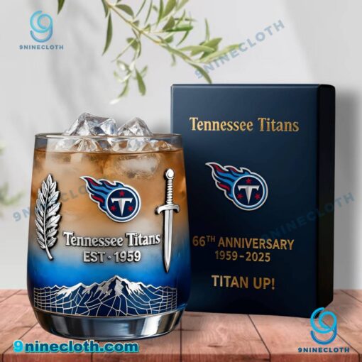 Tennessee Titans 66th Anniversary 1959-2025 Whiskey Glass NIlqDau