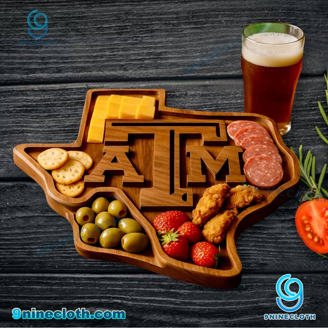 Texas A&M Aggies NCAA Wooden Charcuterie Board J7FPr1b