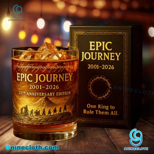 The Lord Of The Rings Epic Journey 2001-2026 25th Anniversary Whiskey Glass jaM3lGU