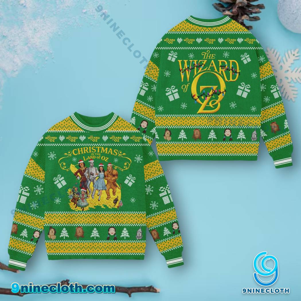 The Wizard Of Oz Christmas In The Land Of Oz Ugly Christmas Sweater DhEJw96
