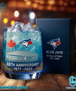Toronto Blue Jays 48th Anniversary 1977-2025 Whiskey Glass EanUfZd