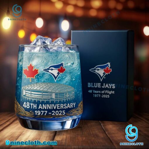 Toronto Blue Jays 48th Anniversary 1977-2025 Whiskey Glass EanUfZd