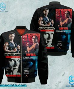 Total Recall, The Running Man, Commando And Raw Deal Bomber Jacket G7zmWJX