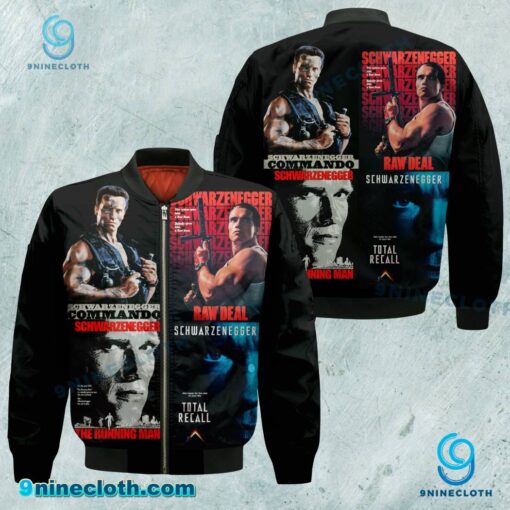 Total Recall, The Running Man, Commando And Raw Deal Bomber Jacket G7zmWJX
