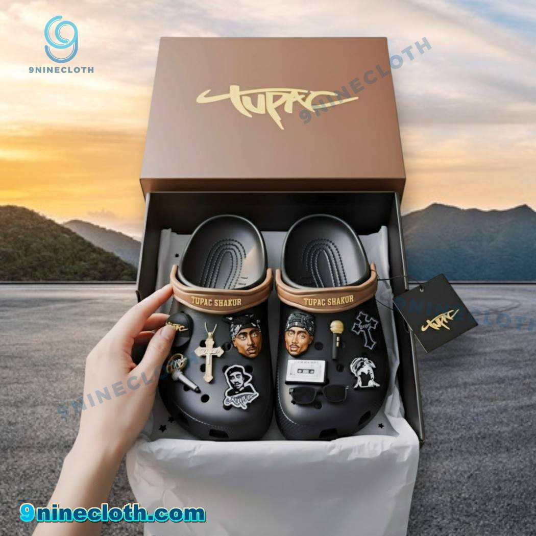 Tupac Shakur Crocs With Charms X8FEwmz