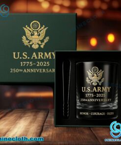 U.S. Army 250th Anniversary Honor Courage Duty Whiskey Glass fhe7ziq