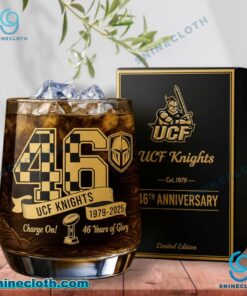 UCF Knights 46th Anniversary Charge On Whiskey Glass 0U4la7e
