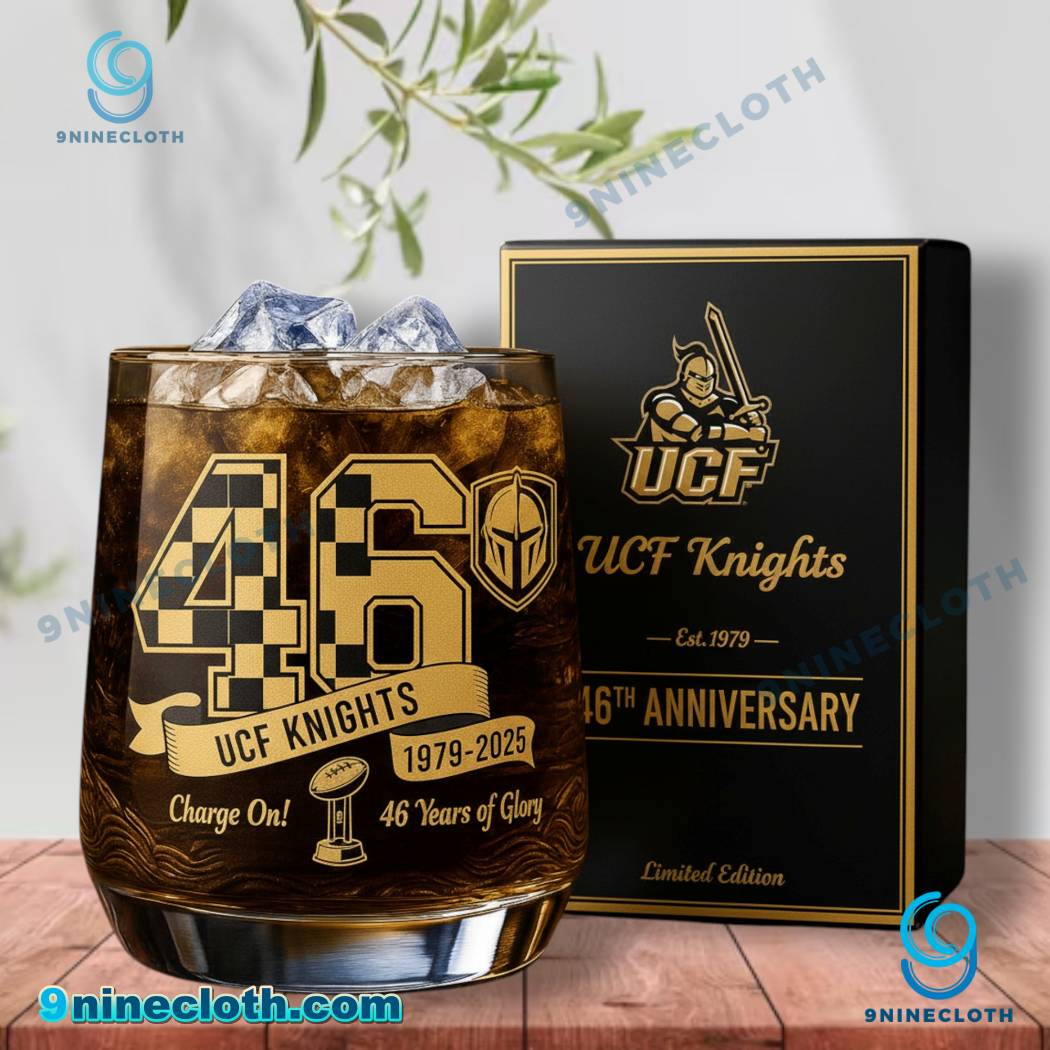 UCF Knights 46th Anniversary Charge On Whiskey Glass 0U4la7e