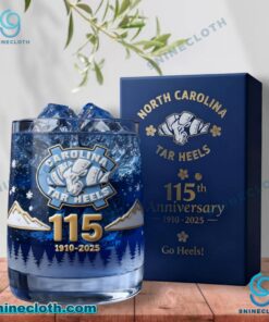 UNC Tar Heels 115th Anniversary 1910-2025 Whiskey Glass OYaWity