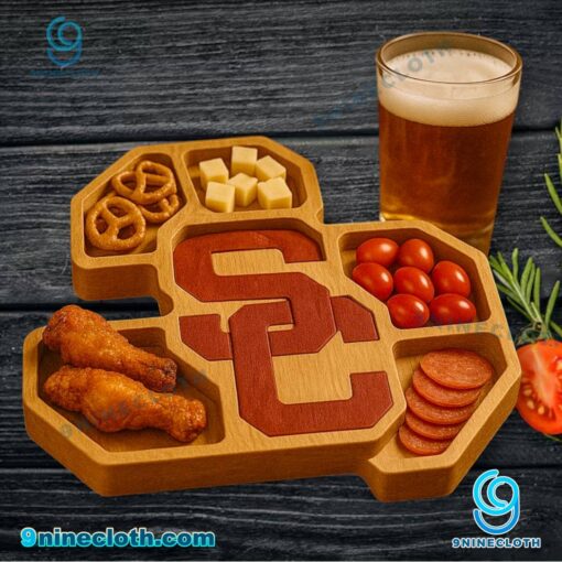USC Trojans NCAA Wooden Charcuterie Board edWVnzL