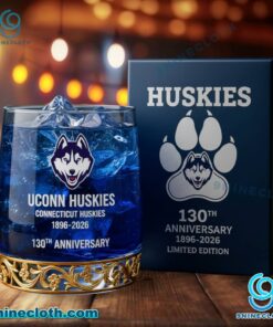Uconn Huskies Connecticut Huskies 130th Anniversary Whiskey Glass nsoPkBC
