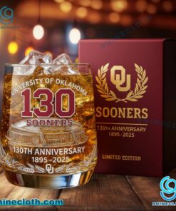 University Of Oklahoma Sooners 130th Anniversary Whiskey Glass DEB4NqT