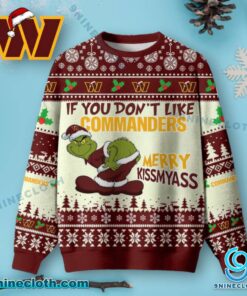Washington Commanders Grinch Merry Kissmyass Ugly Christmas Sweater fmnpcuV