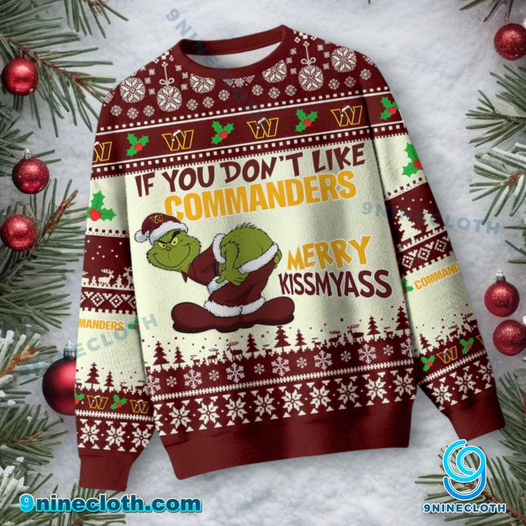 Washington Commanders Grinch Merry Kissmyass Ugly Christmas Sweater-a XlG16uq