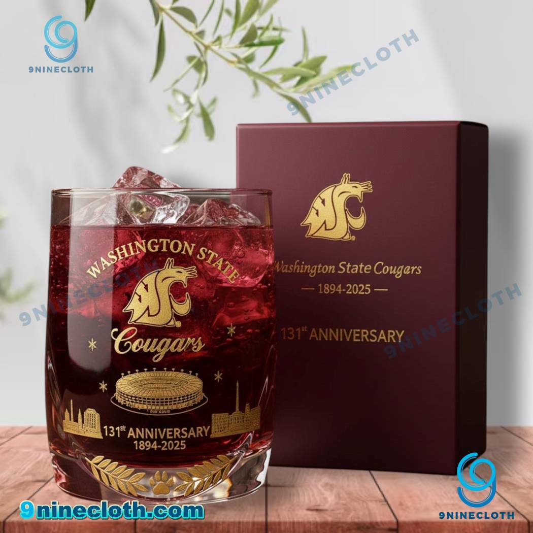 Washington State Cougars 131st Anniversary 1894-2025 Whiskey Glass sN27UcH