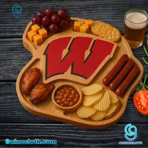 Wisconsin Badgers NCAA Wooden Charcuterie Board Gfn60Ny