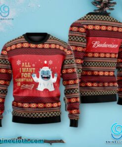 Yeti All I Want For Christmas Is Budweiser Sweater Khk34yc