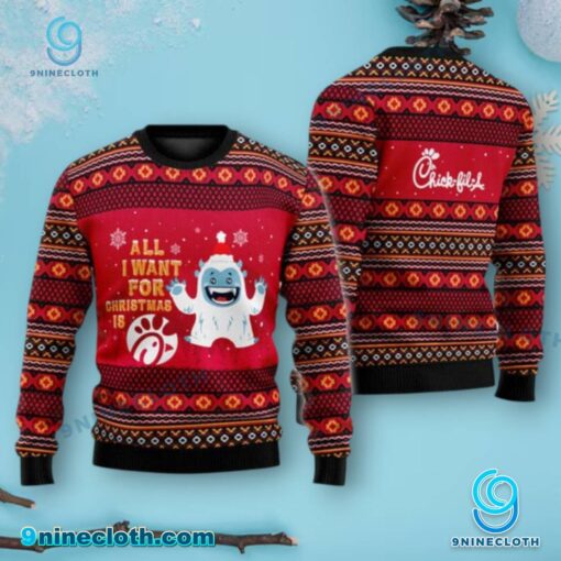 Yeti All I Want For Christmas Is Chick-fil-a Sweater V1iq9WL