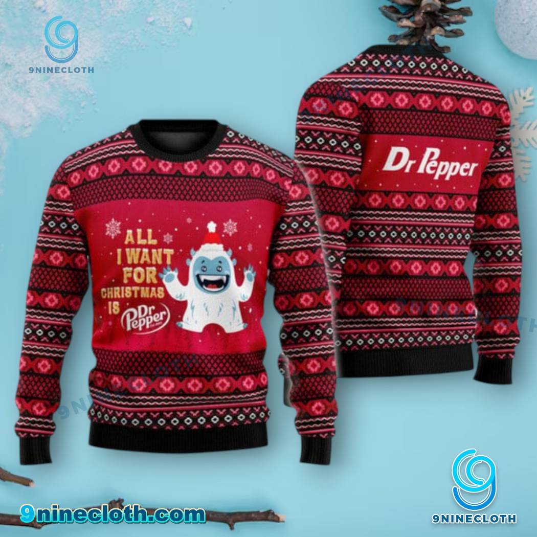 Yeti All I Want For Christmas Is Dr Pepper Sweater xgKr4o2