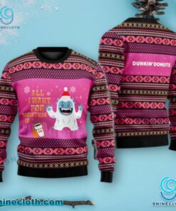 Yeti All I Want For Christmas Is Dunkin' Donuts Sweater sSZj5OW