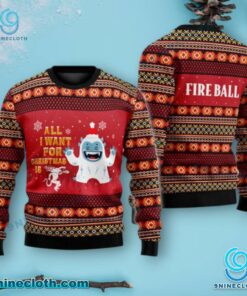 Yeti All I Want For Christmas Is Fireball Sweater piXdA7w