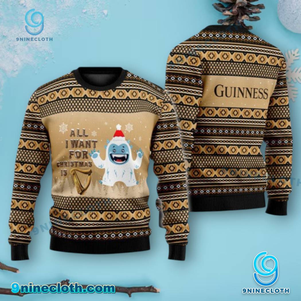 Yeti All I Want For Christmas Is Guinness Sweater pxkwt3r
