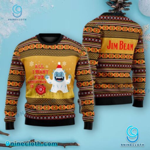 Yeti All I Want For Christmas Is Jim Beam Sweater IYiXmHq