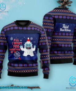 Yeti All I Want For Christmas Is Pabst Blue Ribbon Sweater igpMed2