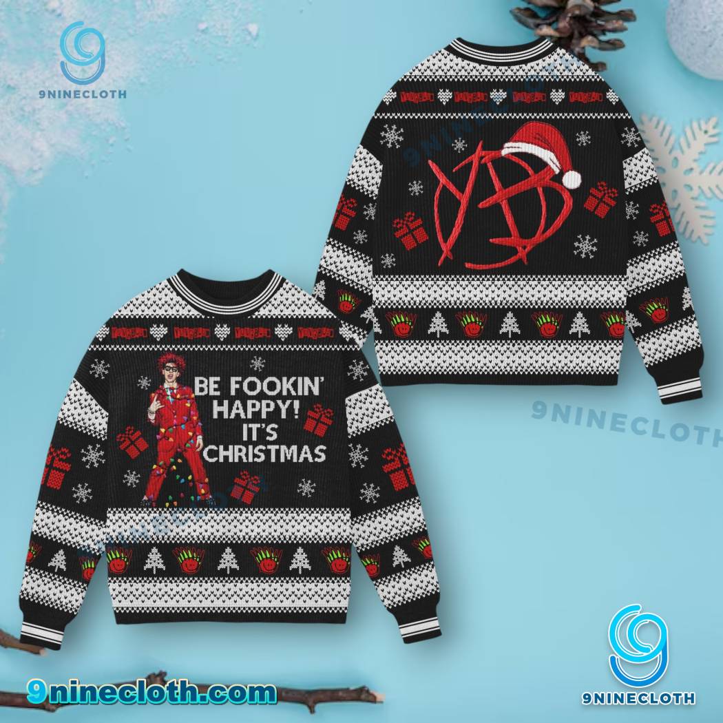 Yungblud Be Fookin Happy It's Christmas Sweater B2T8FJa