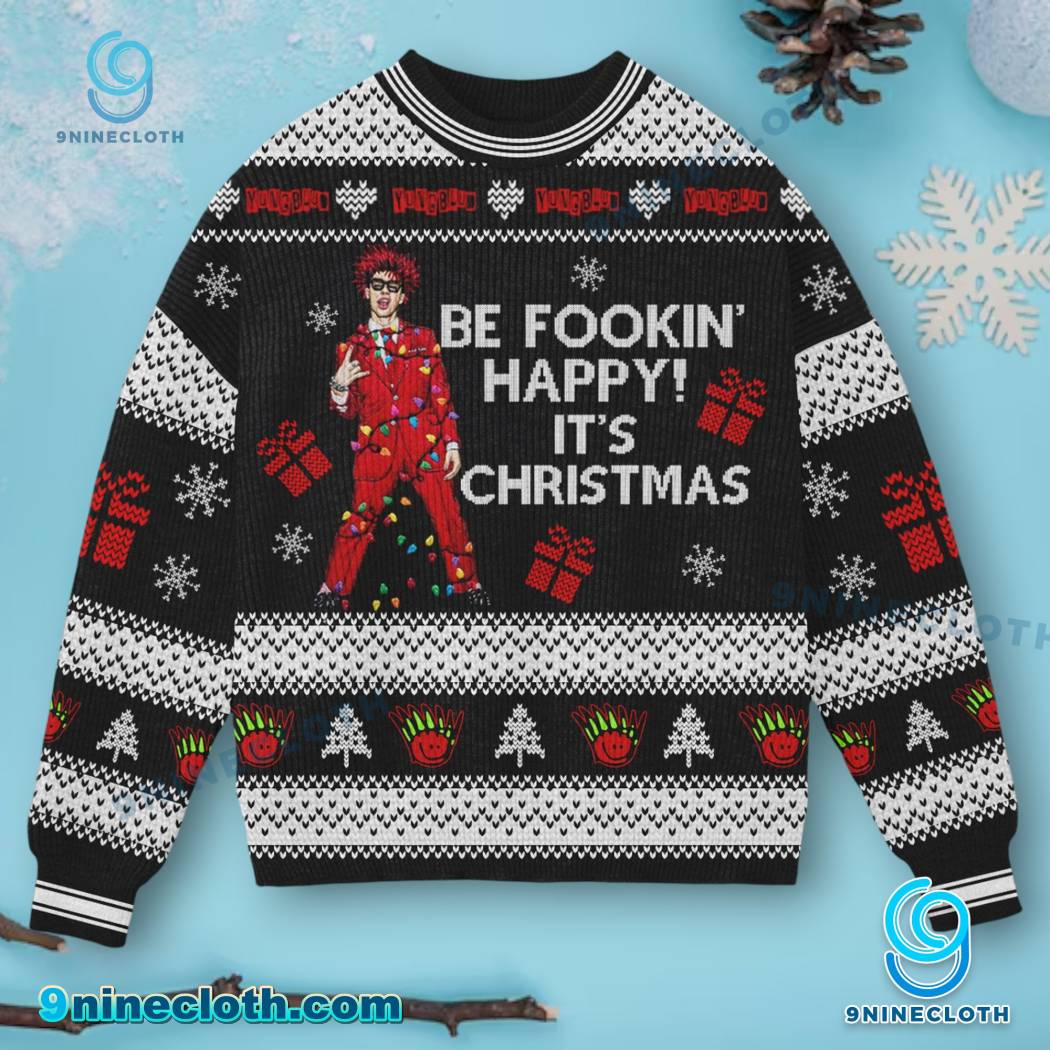 Yungblud Be Fookin Happy It's Christmas Sweater-b EtMna9I