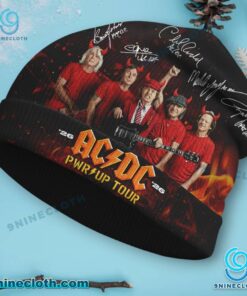 ACDC Pwr Up Tour 2026 Signatures Beanie Hat ShlWdV9