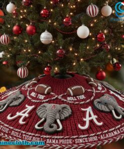 Alabama Crimson Tide Roll Tide Roll Christmas Tree Skirt JMvIKha