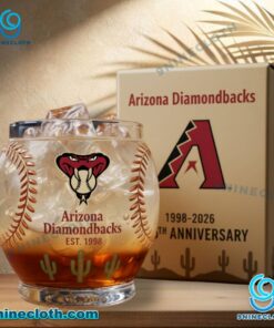 Arizona Diamondbacks 28th Anniversary 1998-2026 Whiskey Glass srLltxj