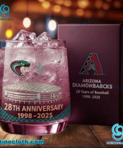 Arizona Diamondbacks 28th Anniversary Whiskey Glass jTQbfqD