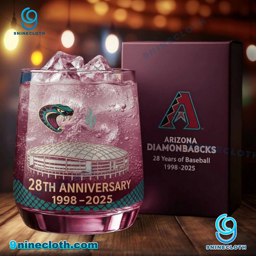 Arizona Diamondbacks 28th Anniversary Whiskey Glass jTQbfqD