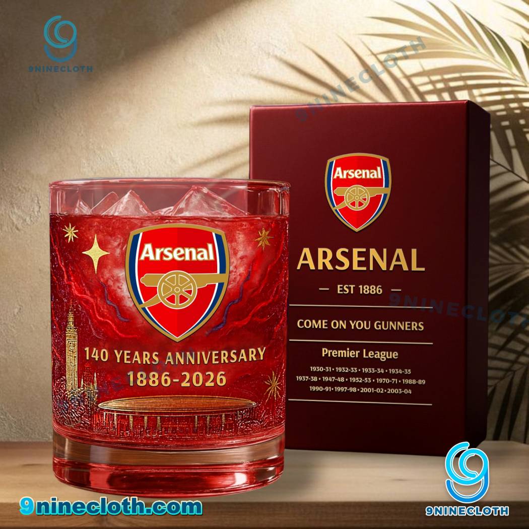 Arsenal 140 Years Anniversary 1886-2026 Whiskey Glass d3aINx2
