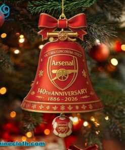 Arsenal FC 140th Anniversary 1886-2026 Christmas Bell Ornament 0eB2uWF