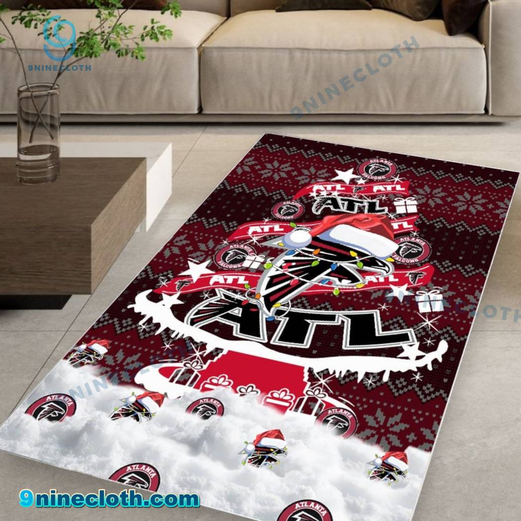 Atlanta Falcons NFL Football Christmas Tree Rug Carpet 3efgNop
