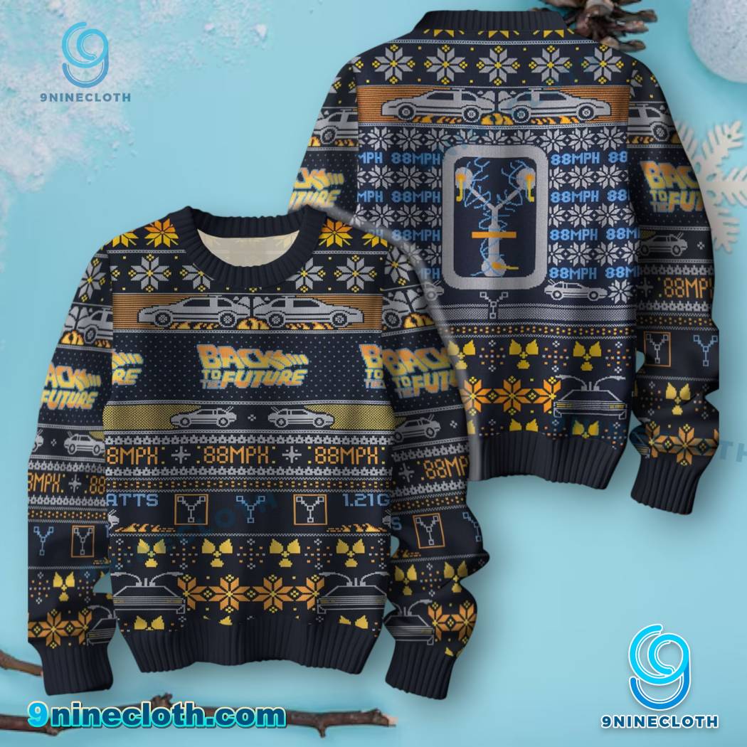Back To The Future 88mph Ugly Christmas Sweater FtJ0MLd