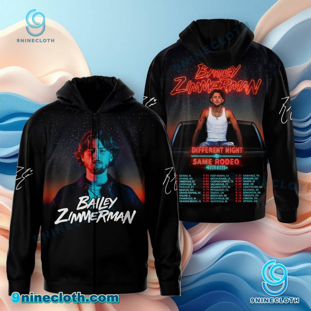Bailey Zimmerman Different Night Same Rodeo Tour 2026 T-shirt, Hoodie-c BDT6pqs