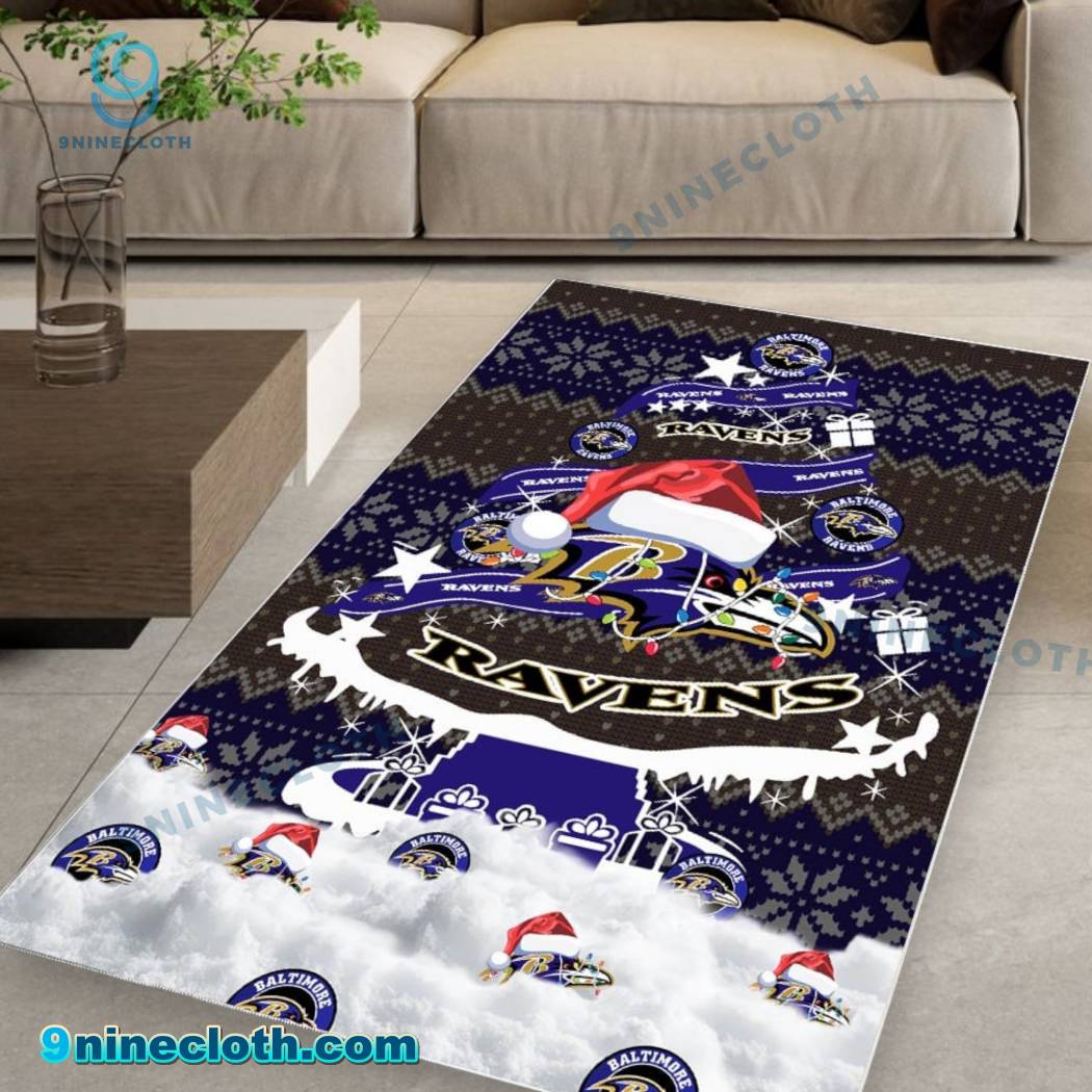 Baltimore Ravens NFL Football Christmas Tree Rug Carpet ObcC3Me