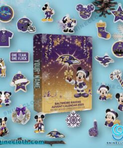 Baltimore Ravens x Mickey Personalized Advent Calendar 2025 JSaLe9B