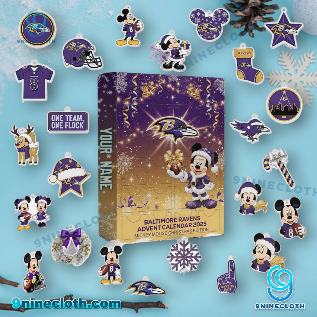 Baltimore Ravens x Mickey Personalized Advent Calendar 2025 JSaLe9B