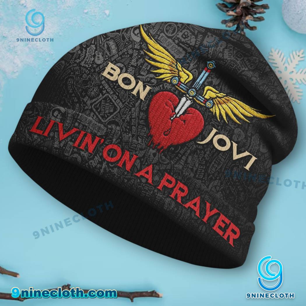 Bon Jovi Livin' On A Prayer Beanie Hat gKUOBCA