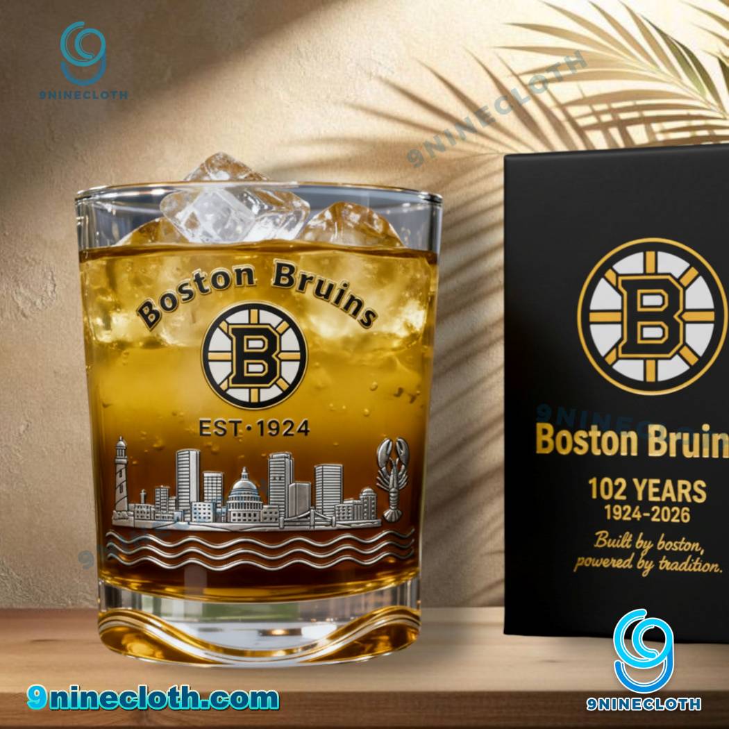 Boston Bruins 102 Years 1924-2026 Whiskey Glass BhC1k98