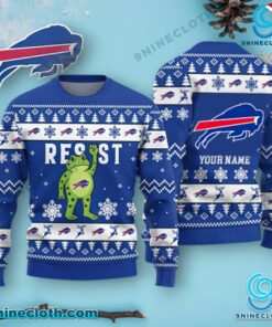Buffalo Bills Frog Resist Personalized Ugly Christmas Sweater YqxNbsI