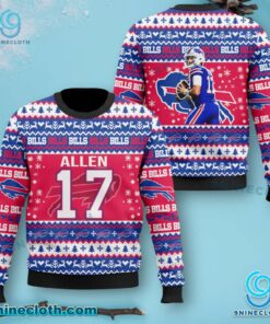 Buffalo Bills Josh Allen #17 Ugly Christmas Sweater nqwJhjl