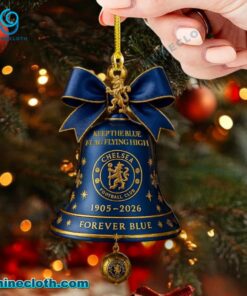 Chelsea FC Keep The Blue Flag Flying High 1905-2026 Forever Blue Christmas Bell Ornament zhC4vNJ